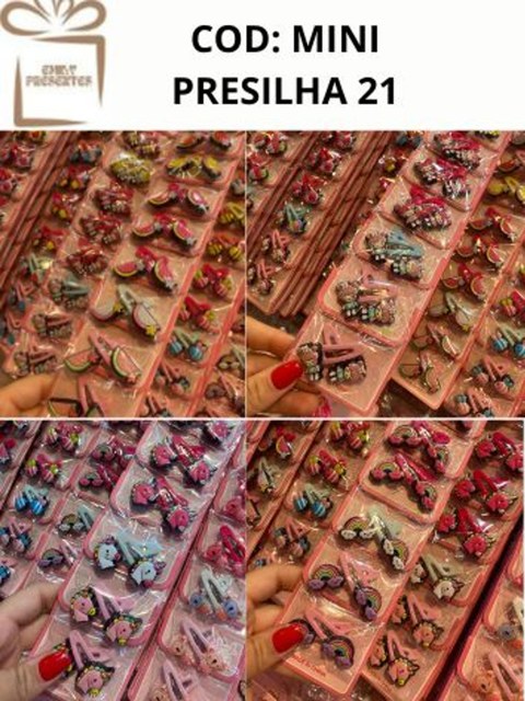 Kits 10 Pares de Mini Presilhas Modelos Sortidos-21