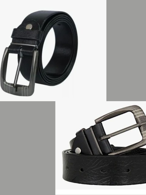 Cinto preto social couro sintético casual resistente