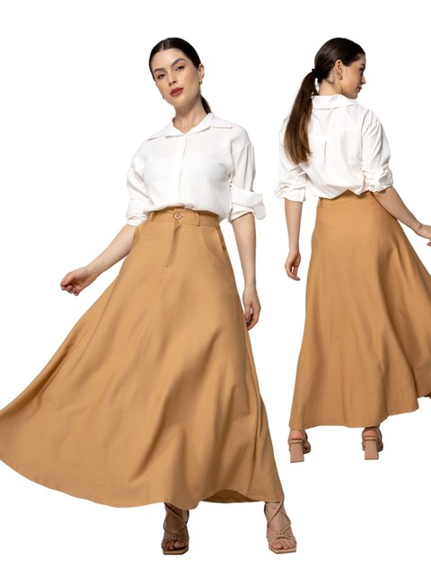 (07#)Saia Longa Feminino Con Cinto