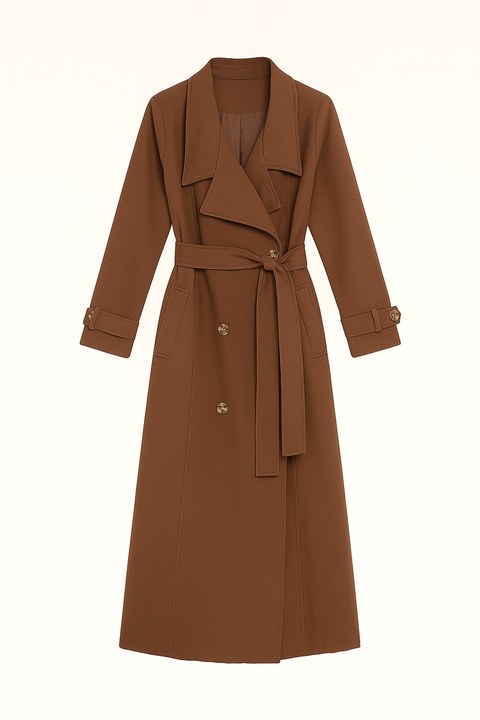 Casaco Feminino Trench Coat em Alfaiataria Premium com Forro