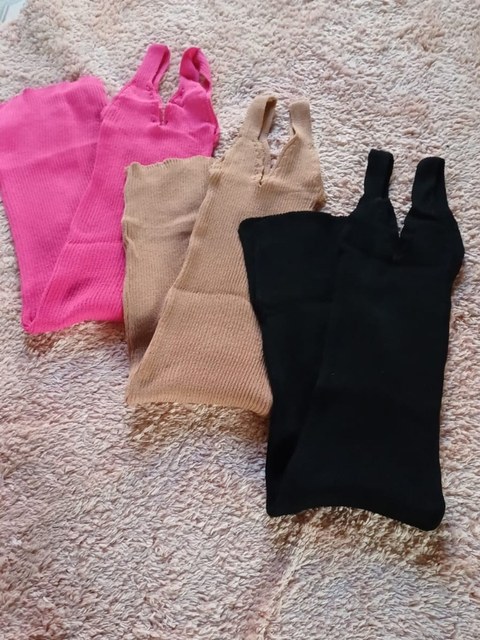 Kit 3 vestidos  malha tricot