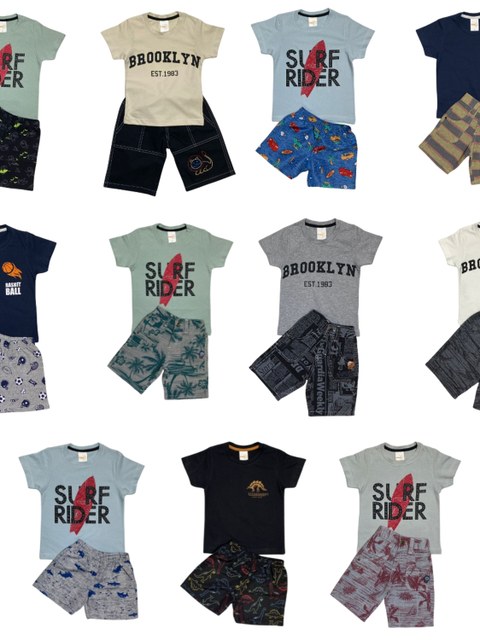 Kit Conjunto Infantil 1 ao 3 anos Verão Lote
