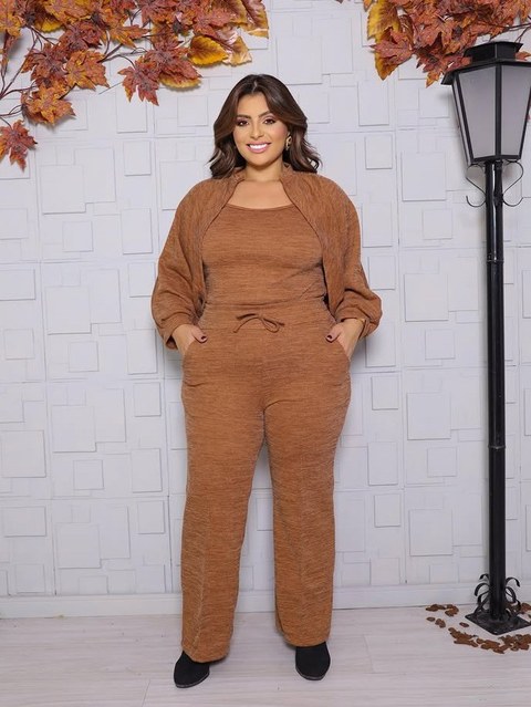 Conjunto três peças plus Size