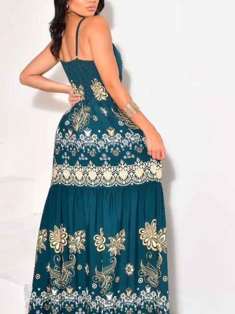 Vestido longo costa elastex três Maria