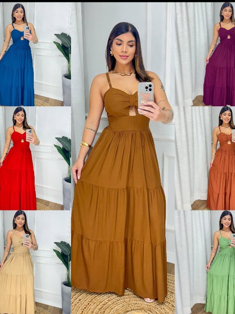 Vestido longo de alcinha Regulável