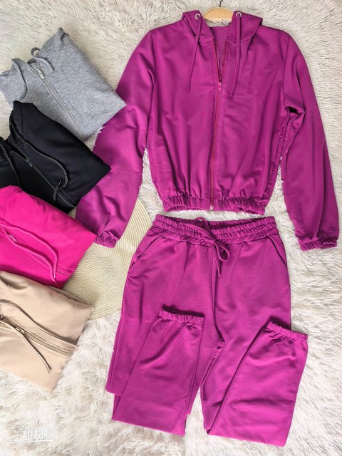 Conjunto feminina de moletinho Blusa de frio