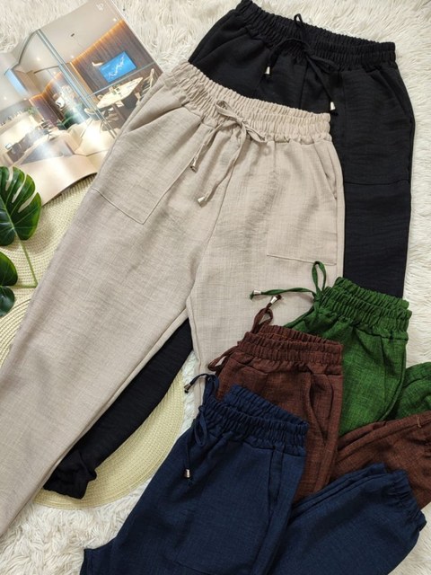 calça jogger de linhão feminina