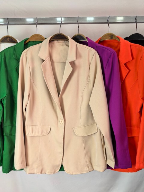 blazers feminina de alfaiataria com botão