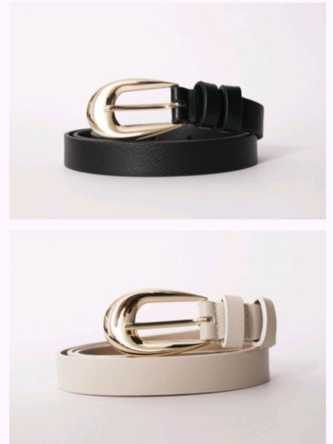 Cinto sintético Fivela ouro em design em U