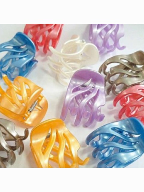 Kit 12 Piranhas de Cabelo Média com Onda / Cores Variadas