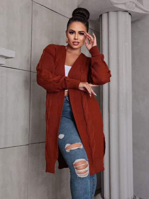 Cardigã Casaco Tricot Longo Kimono Tranças Sobretudo!