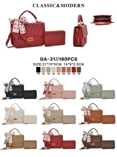 Nova e elegante bolsa feminina com carteira e lenço.31