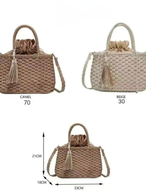 Bolsa Palha Quadrada Feminina Palha  Moda Praia Verão