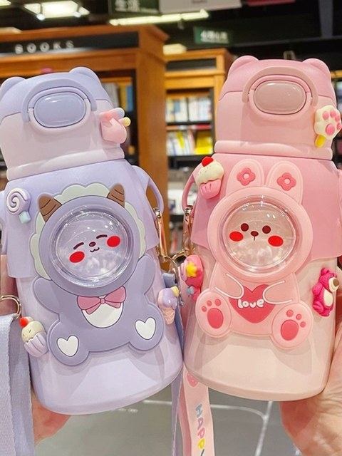 Garrafa /copo térmica Com 520ml aço inox para infantil