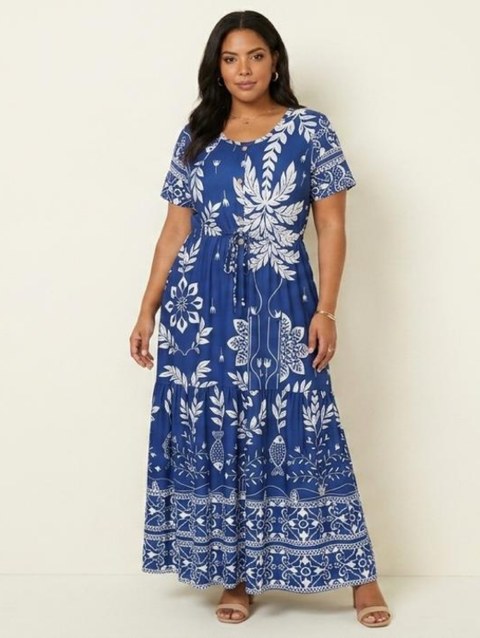 Vestido longo estampado