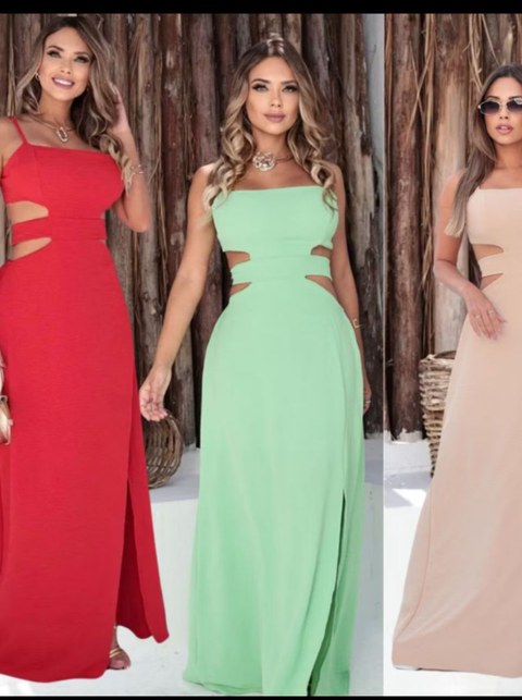 Vestido Longo com Fenda