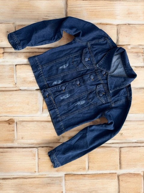 Jaqueta feminina jeans escura