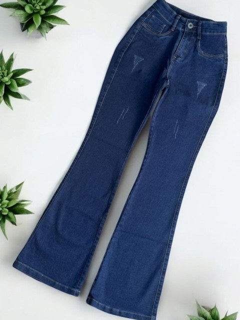 Calca Flare Feminina Jeans Com Lycra