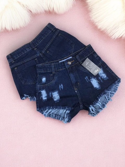 Short jeans feminina escura