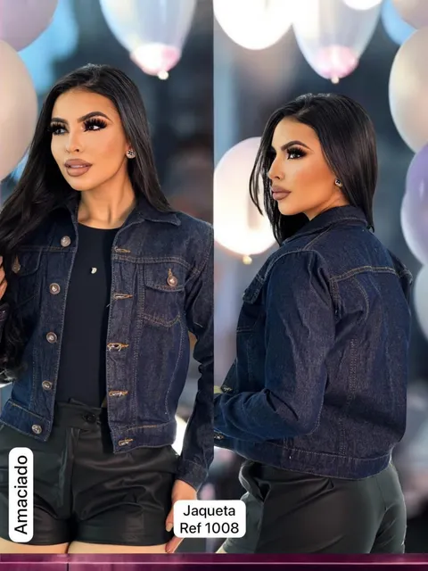 Jaqueta jeans feminina linha premium