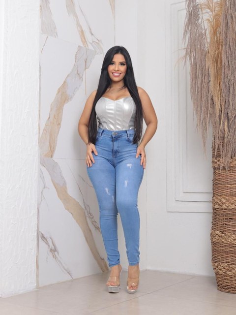 CALCA JEANS FEMININA CLARA LISA COM LYCRA