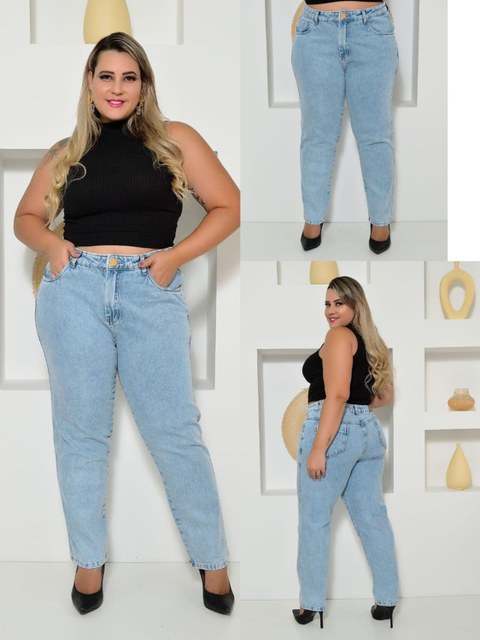 Calça mom jeans plus size premium