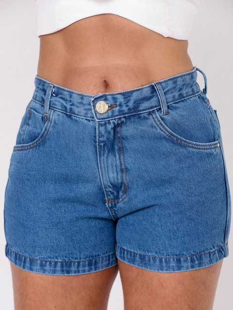 Short jeans feminino sem Lycra com bolso alta qualidade