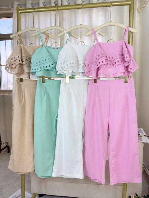 Fancy kids conjunto top com calça