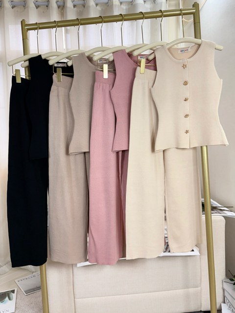 Fancy kids conjunto tricô colete com calça