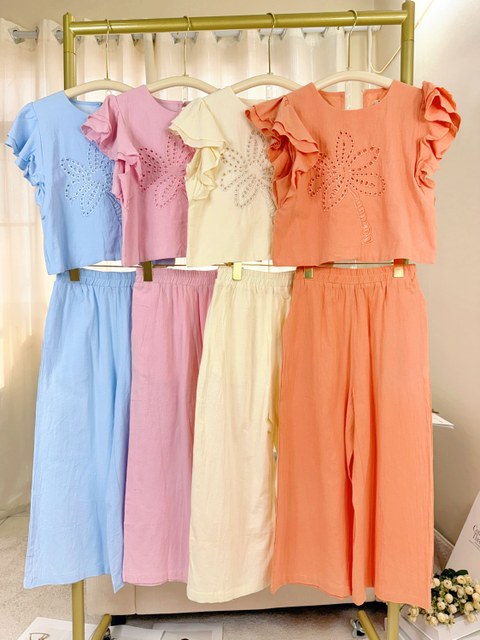 Fancy kids conjunto linho blusa com calça