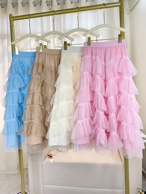 Fancy kids saia longa tule
