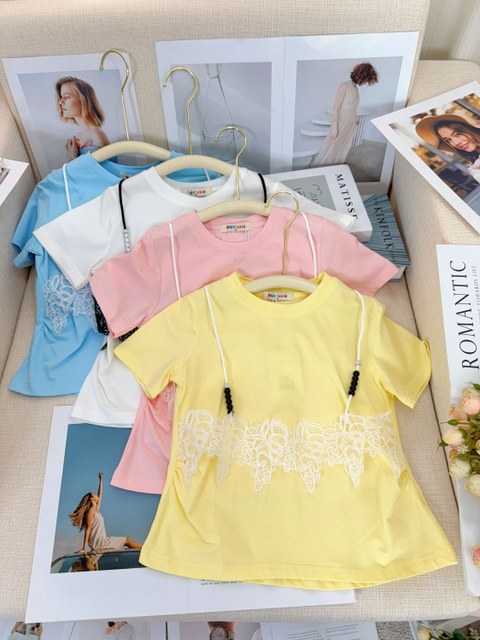 Fancy kids blusa algodão T short