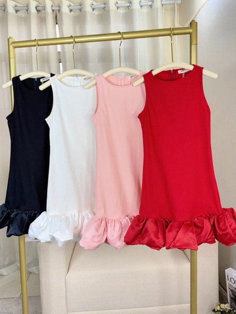 Fancy kids vestido Natal babado