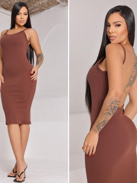 Vestido Feminino Curto Alcinha Costa Nua Tendência Verão