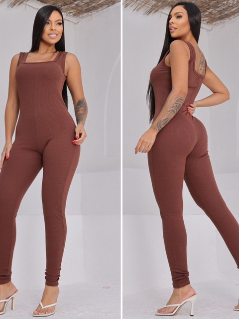 Macacão Longo Regata Justo Modelador Fitness