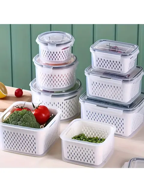 Kit 3 potes Organizadores Geladeira Alimentos 1085