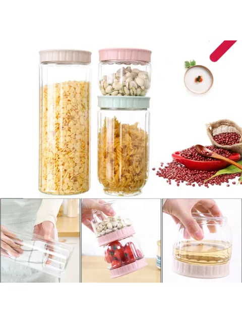 Conjunto 3 Potes Herméticos Porta Mantimentos 0707