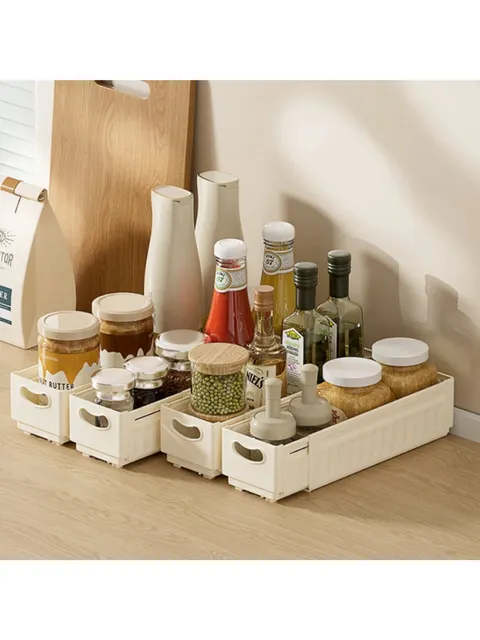 Kit 4 Cesto Organizador Retrátil Com Gaveta 1009