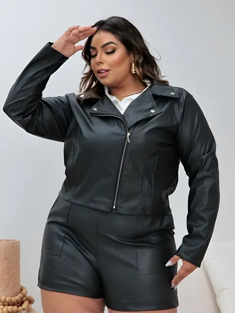 Jaqueta de Couro Plus Size
