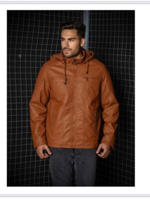 JAQUETA MASCULINA COURO ECOLÓGICO PU