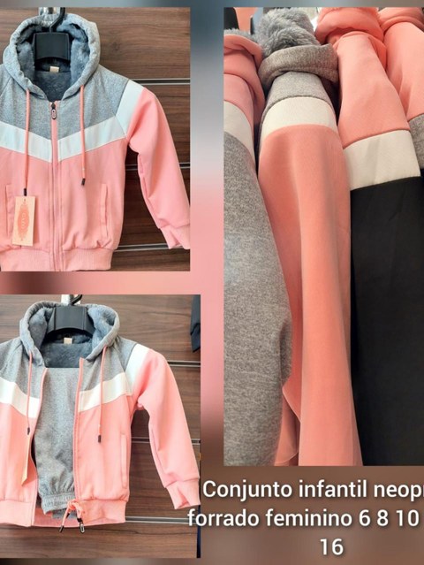 Conjunto infantil neoprene forrado feminino