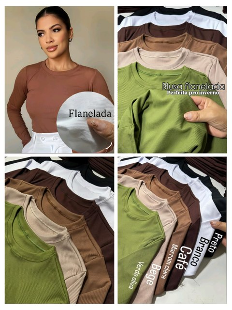 blusa feminina plus size   flanelada  manga longa inverno