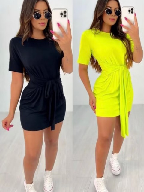 Vestido amarração na cintura