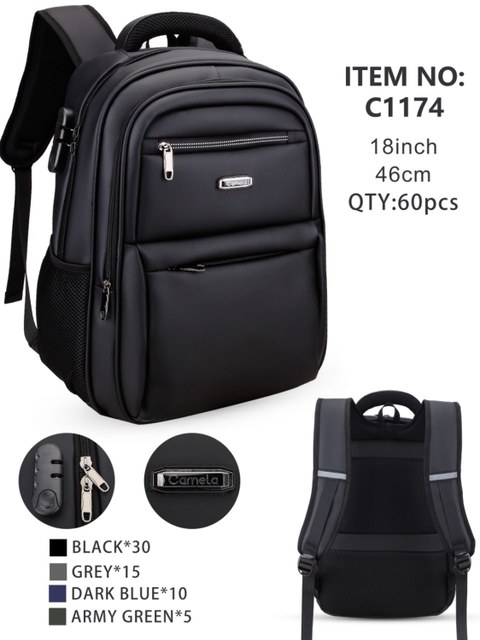 Mochila masculino Grande reforçado com alça mala W1174