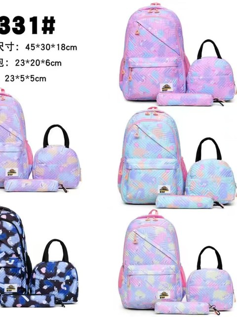 KIT 3 PCS Mochila com Lanchera Temica e estojo 331