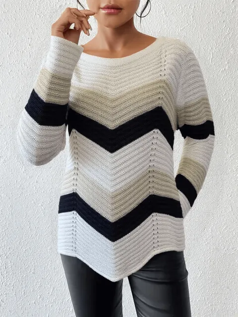 Blusa trico feminina manga longa Gola V bico inverno