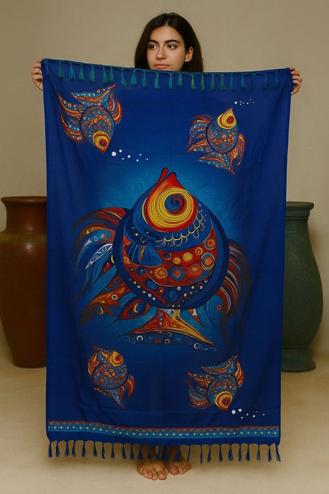 CANGA DE PRAIA ESTAMPA ESTRELA DO MAR AZUL