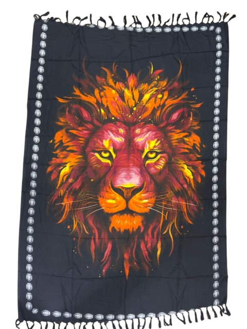 Canga Poliester Rosto Leao de praia C102