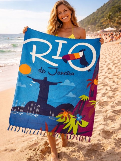 Canga Praia Saida Cristo Redentor Globo Rio Janeiro Brasil