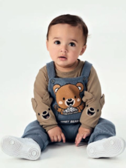 Macacão baby bear + camiseta manga longa